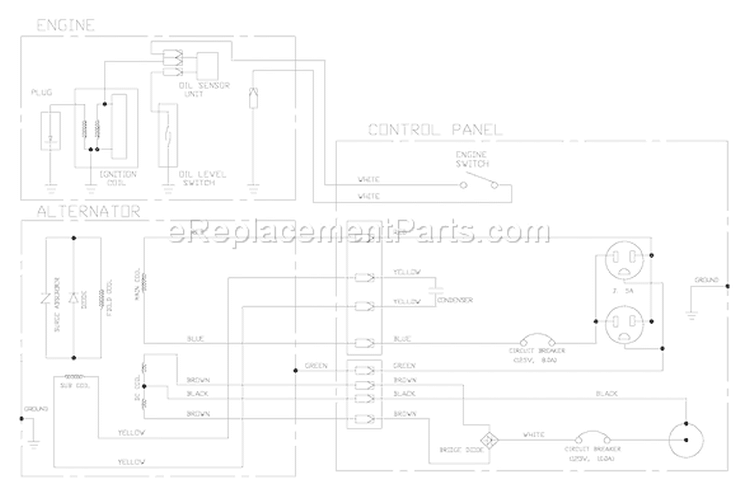 Page C Diagram and Parts List for 1532-4  Briggs and Stratton Generator